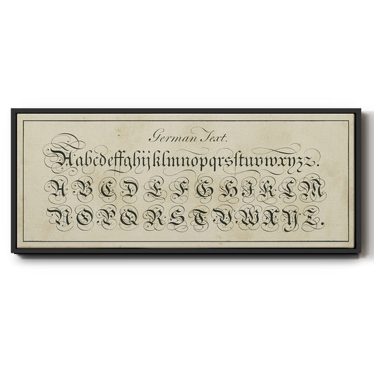 Manuscript Sampler I - Floater Framed Canvas Print