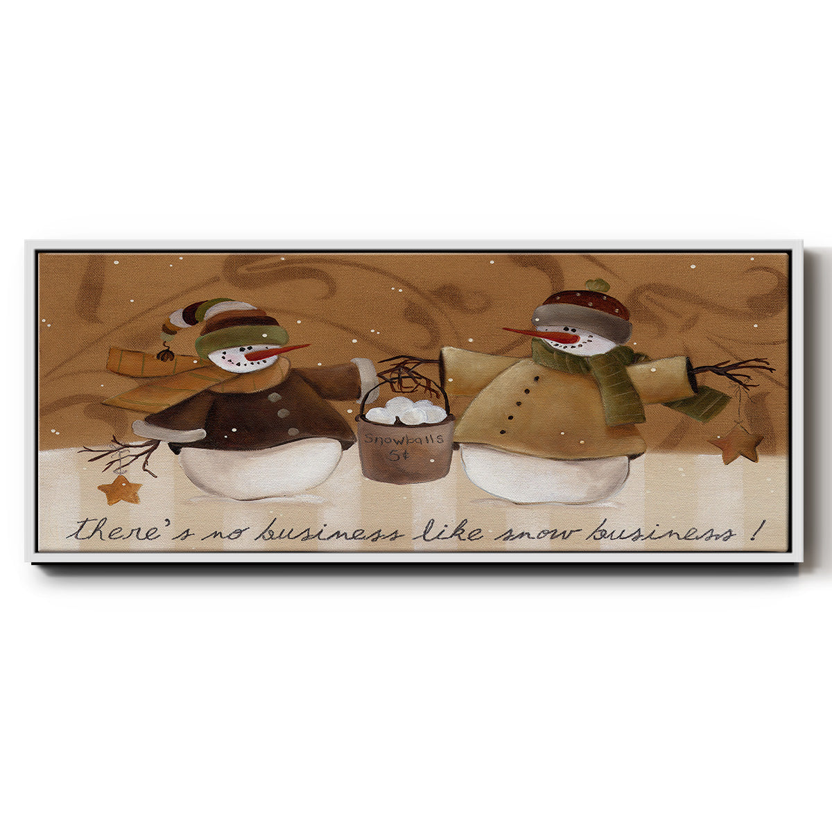 Snowballs - Floater Framed Canvas Print