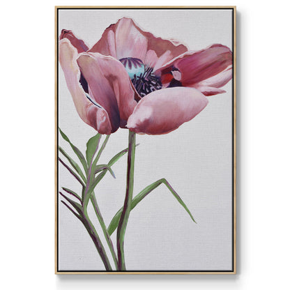 Paris Poppy - Floater Framed Canvas Print