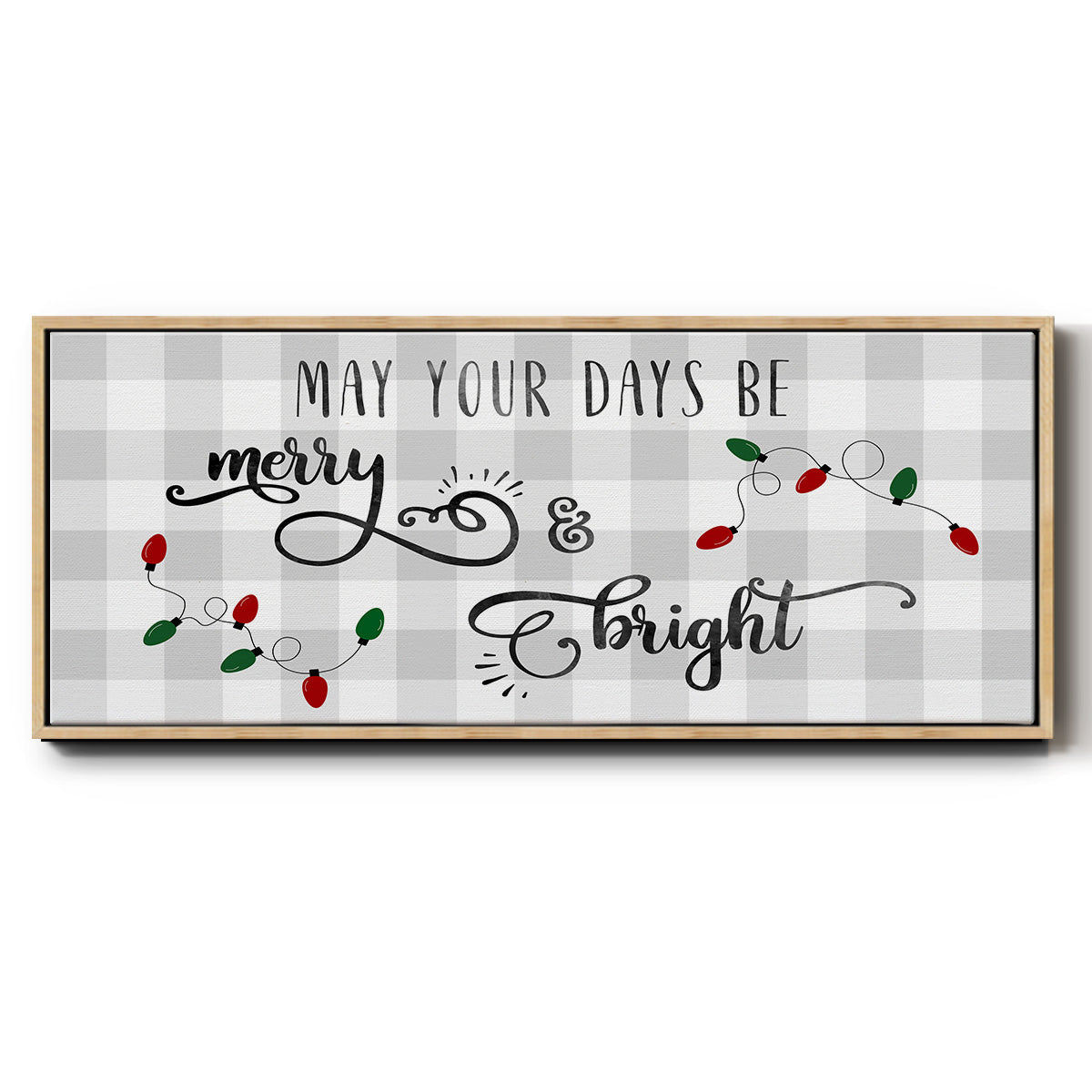Buffalo Check Merry - Floater Framed Canvas Print
