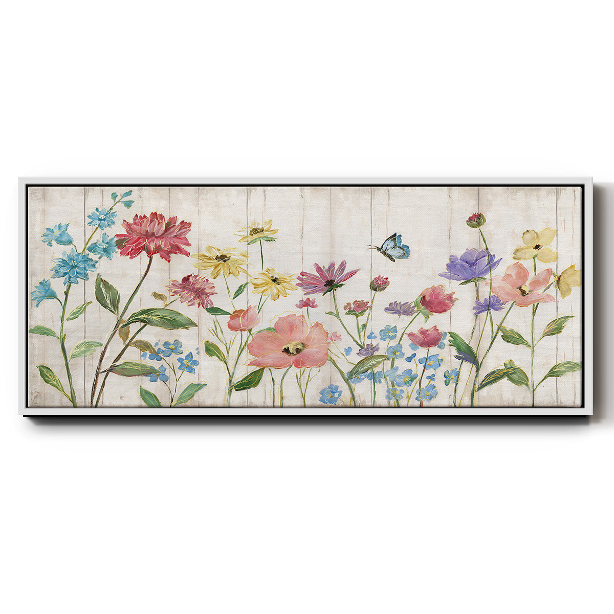 Wildflower Flutter On - Floater Framed Canvas Print
