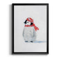 Penguin Play II - Modern Framed Canvas Print