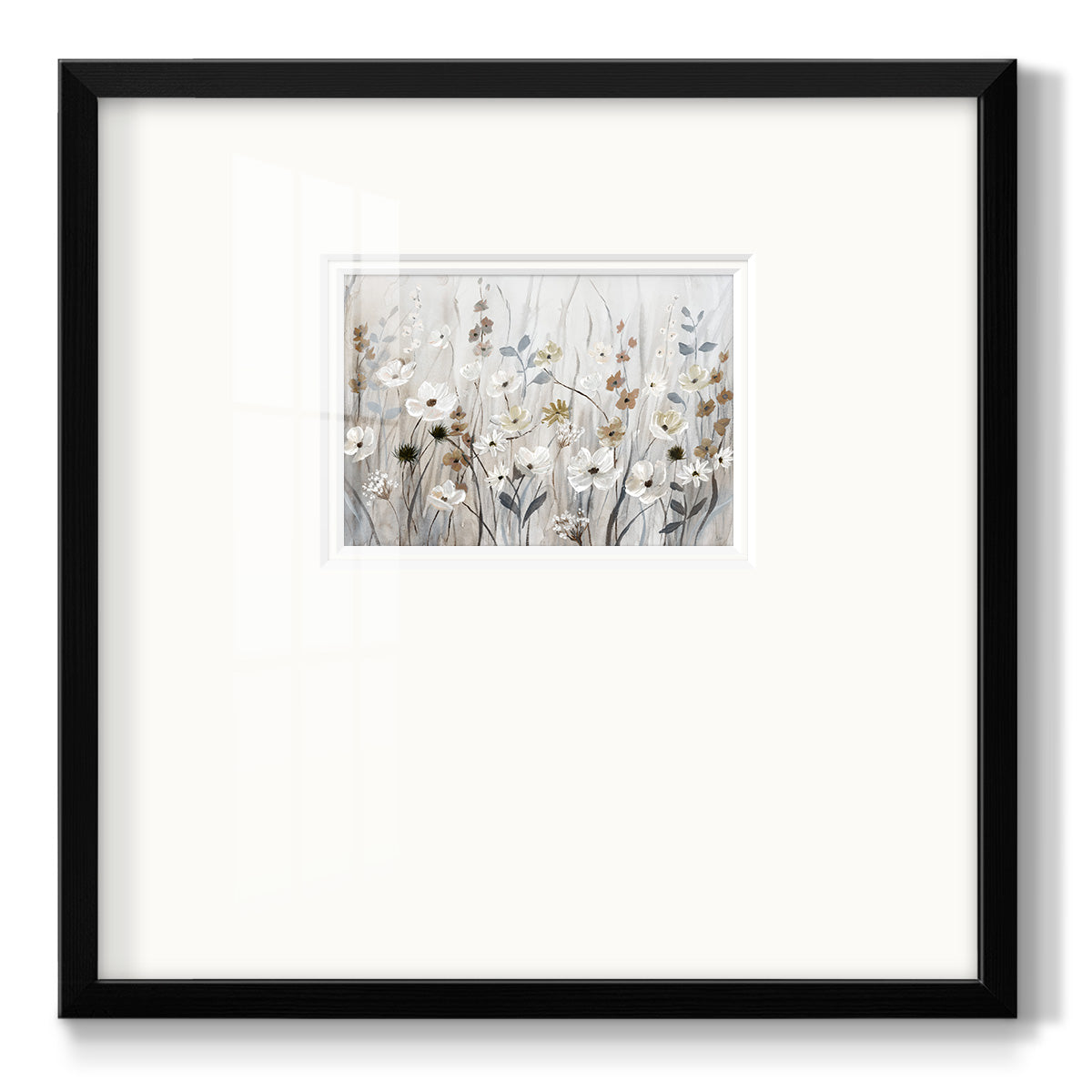 Misty Meadow Field - Double Matboard Framed Print