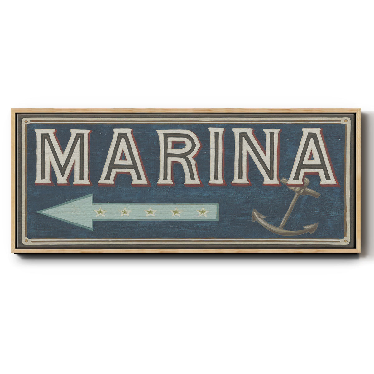 Shoreline Signs II - Floater Framed Canvas Print