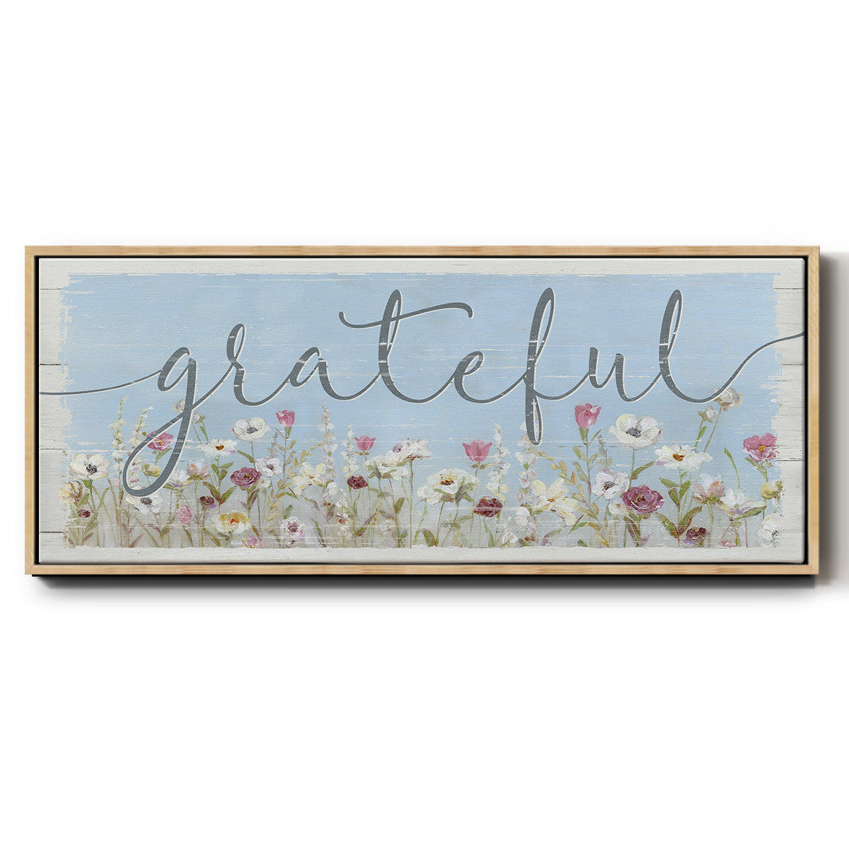 Bloomin Around Grateful - Floater Framed Canvas Print