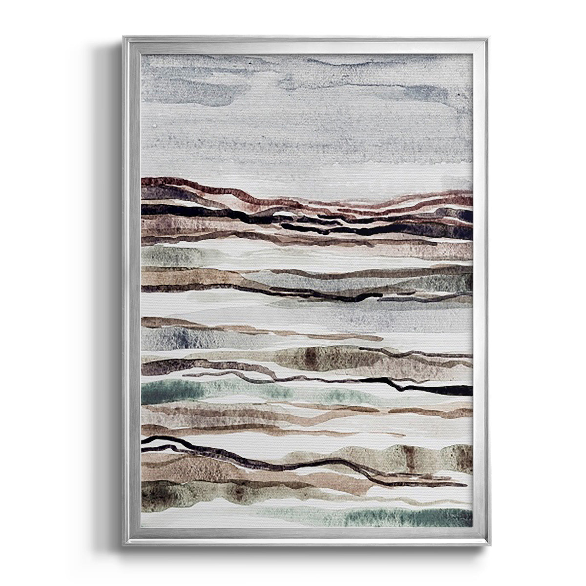 Muted Earth Layers I - Modern Framed Canvas Print