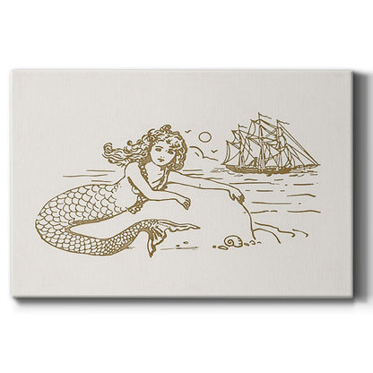 Sunning Mermaid I - Canvas Art Print