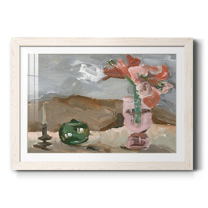 Vase of Pink Flowers II - Barnwood Framed Art Print