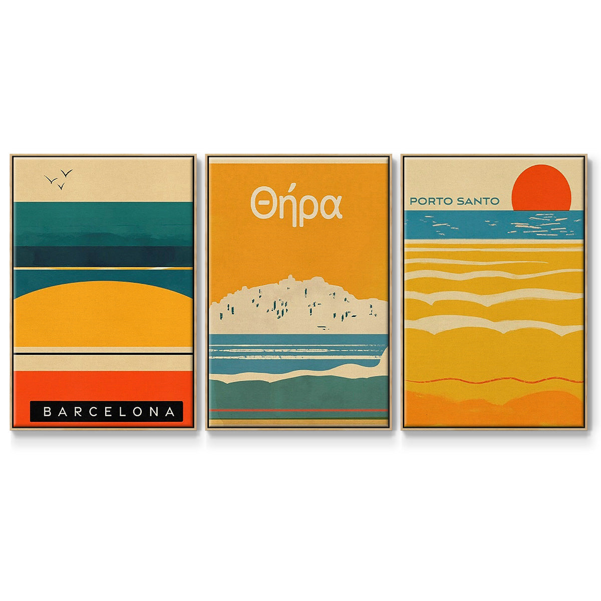 Summer Abroad I - Floater Framed Canvas Set