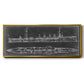 Navy Cruiser Blueprint - Floater Framed Canvas Print