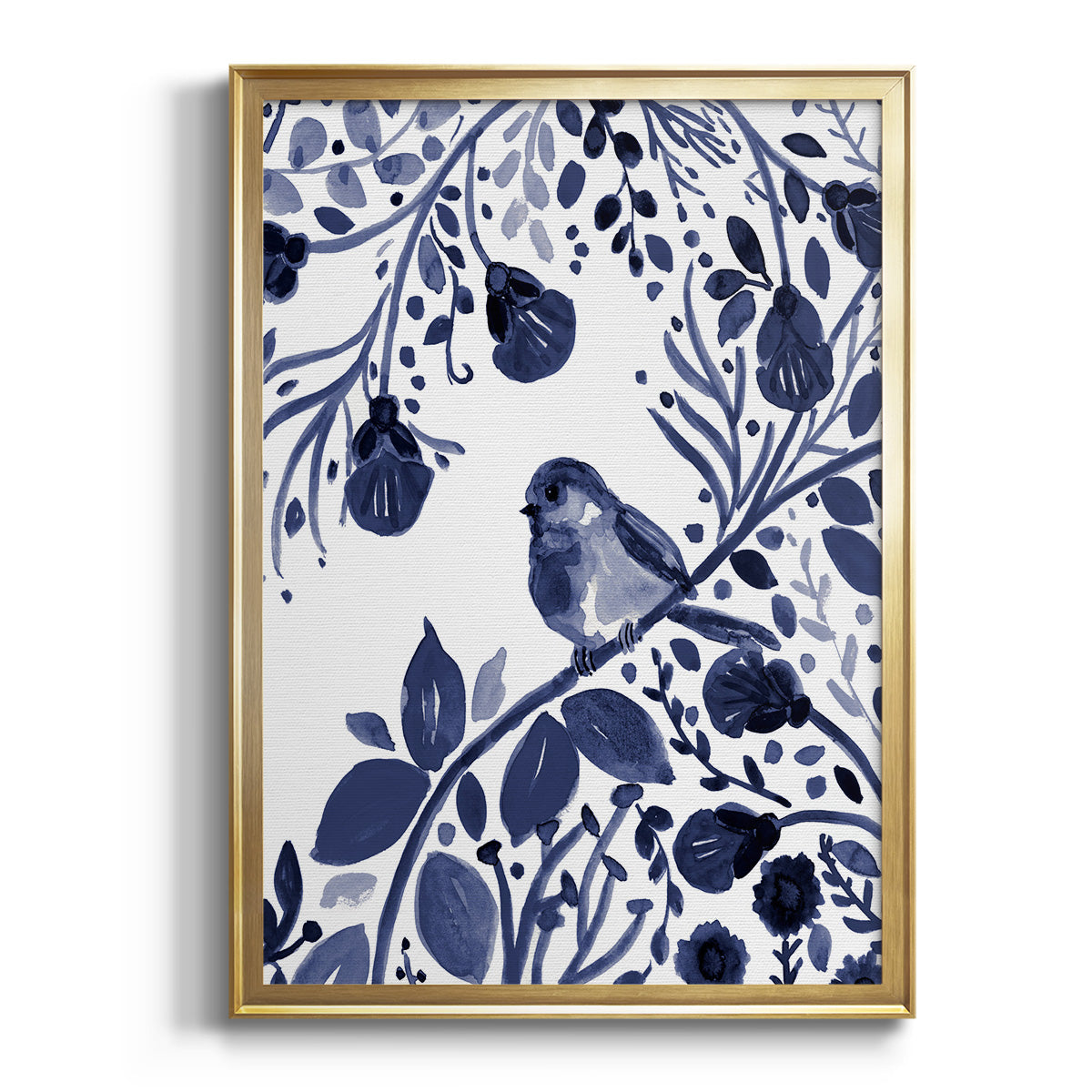 Indigo Song II - Modern Framed Canvas Print