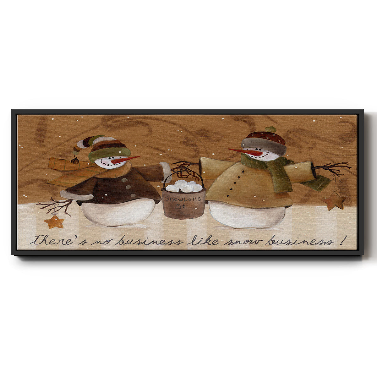 Snowballs - Floater Framed Canvas Print