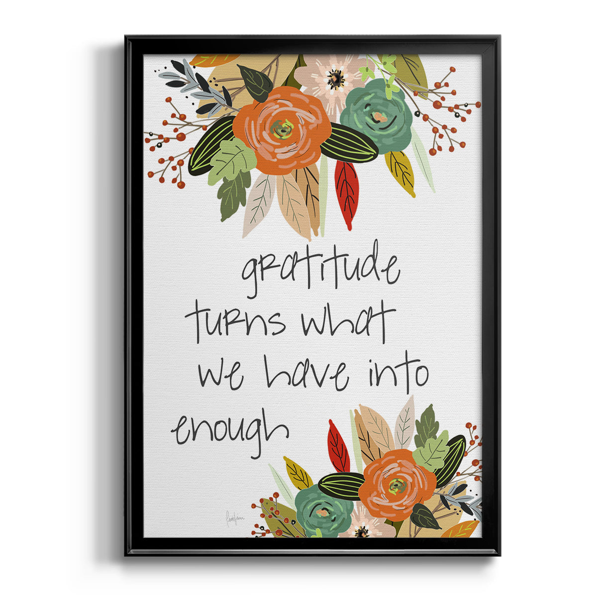 Illustrated Impressions II - Modern Framed Canvas Print