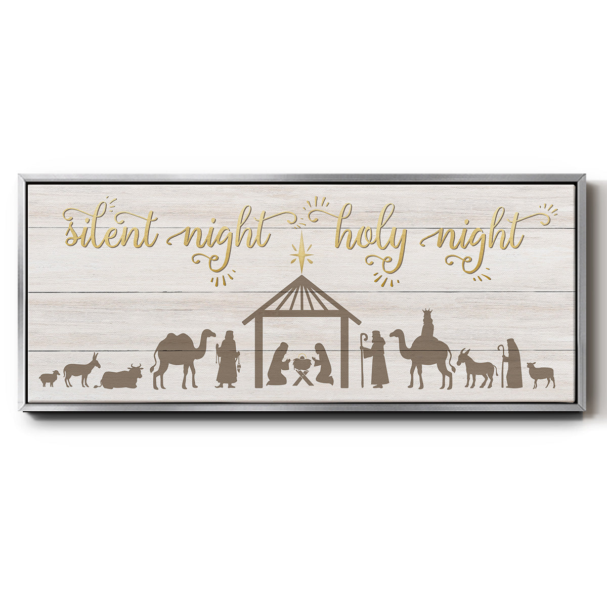 Silent Night Nativity - Floater Framed Canvas Print
