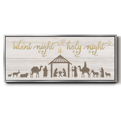 Silent Night Nativity - Floater Framed Canvas Print