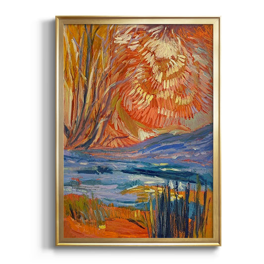 Cadmium Winter Solstice II - Modern Framed Canvas Print