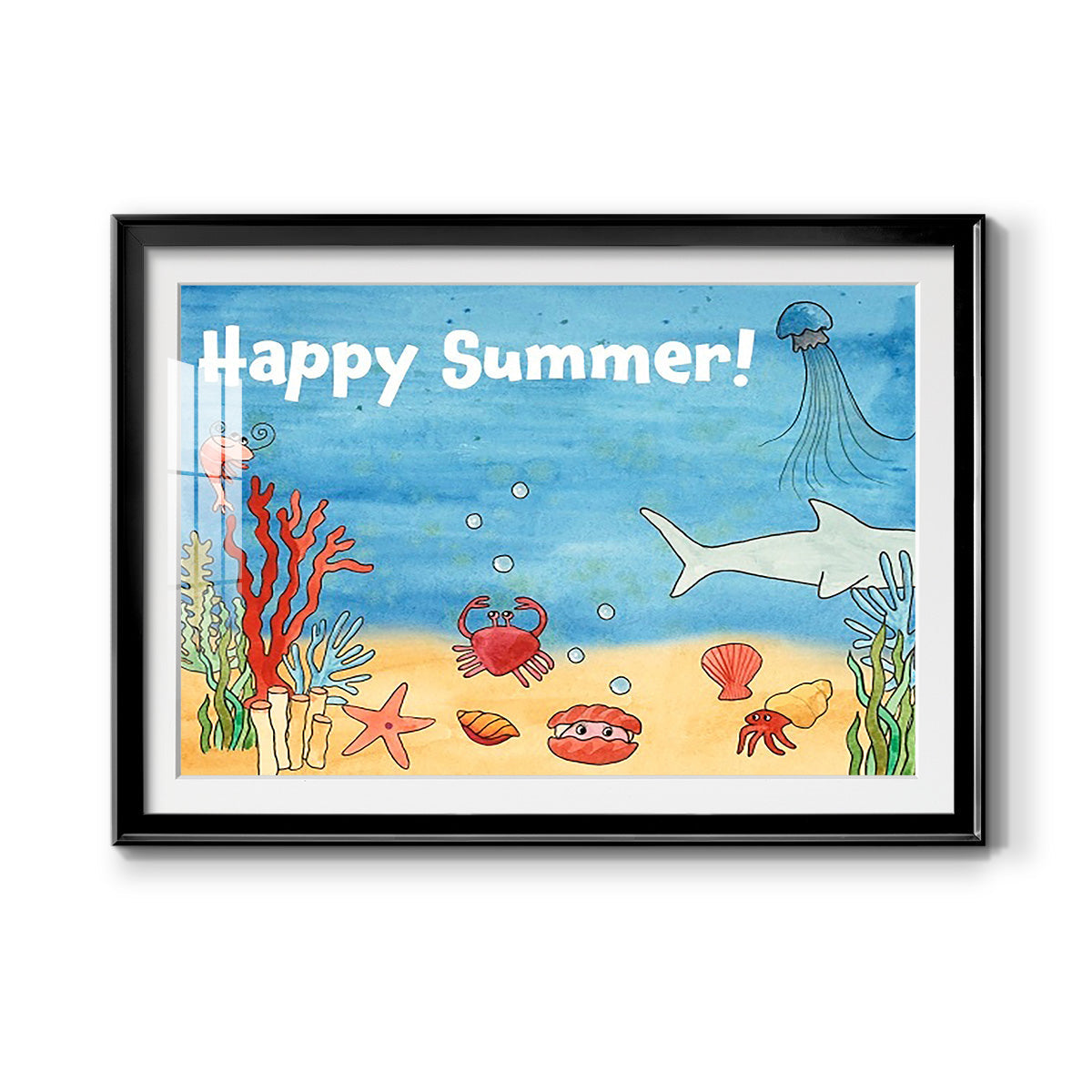 Cute Sea Creatures I Premium Framed Print - Ready to Hang