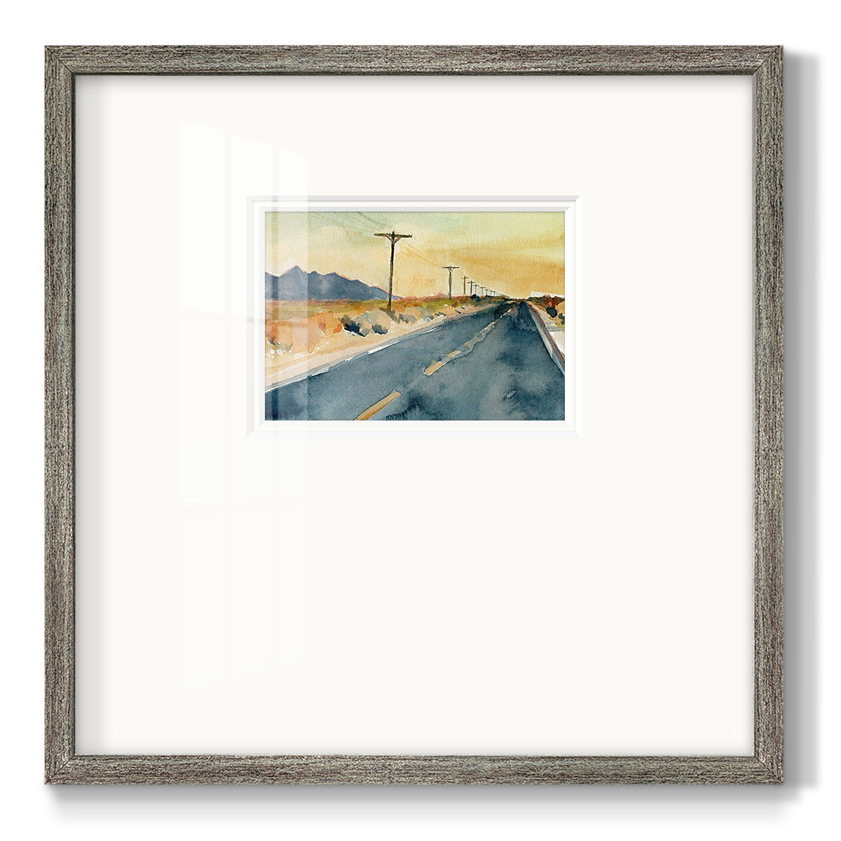 Deserted Highway II Premium Framed Print Double Matboard