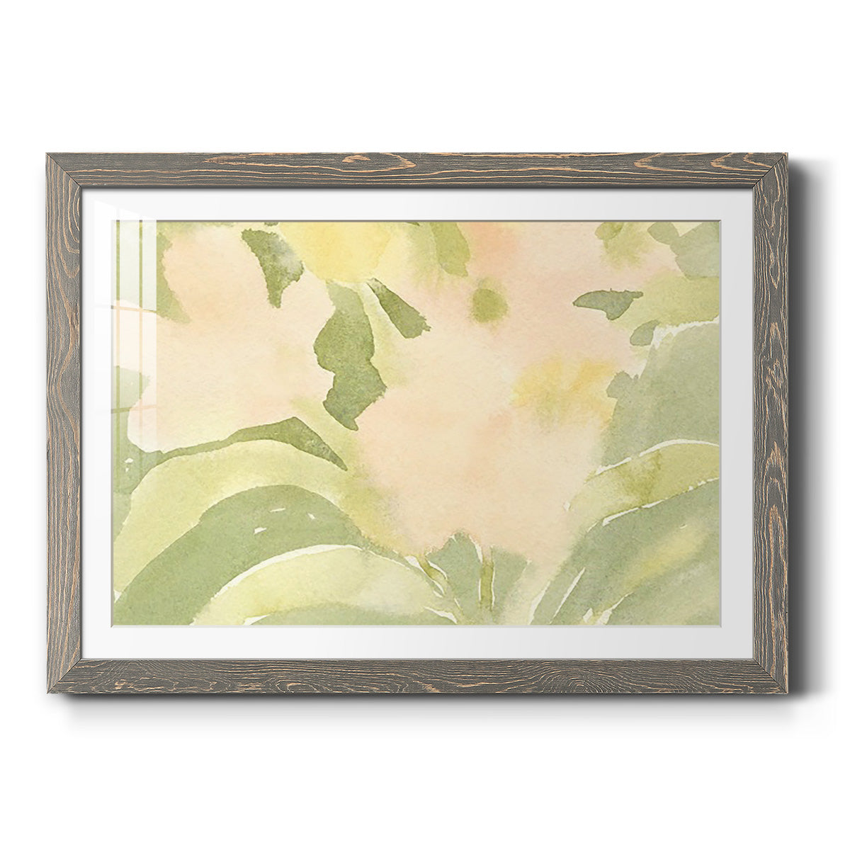 Verdant Floral Abstract II - Barnwood Framed Art Print