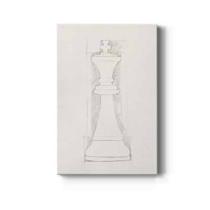Chess Set Sketch II - Canvas Art Print