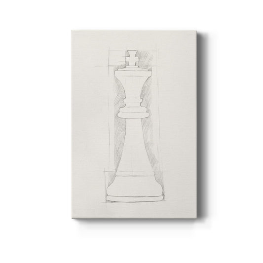 Chess Set Sketch II Premium Gallery Wrapped Canvas - Ready to Hang