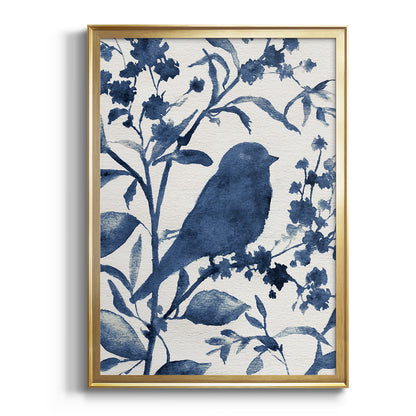 Bluebird Silhouette I - Modern Framed Canvas Print