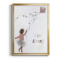 Girl Flying Kite - Modern Framed Canvas Print