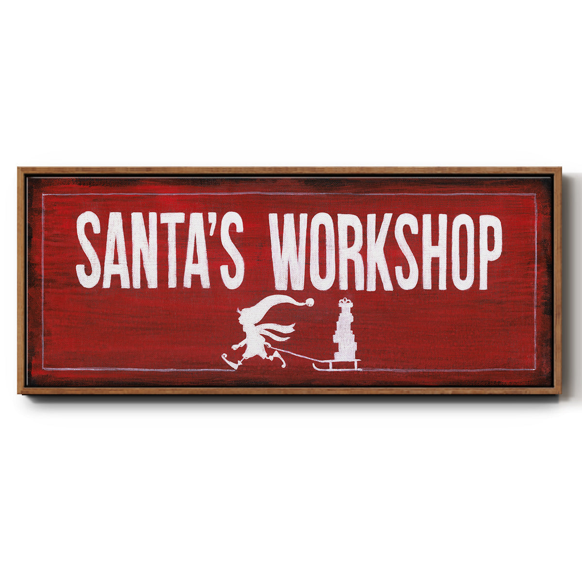 Santa's Workshop - Floater Framed Canvas Print