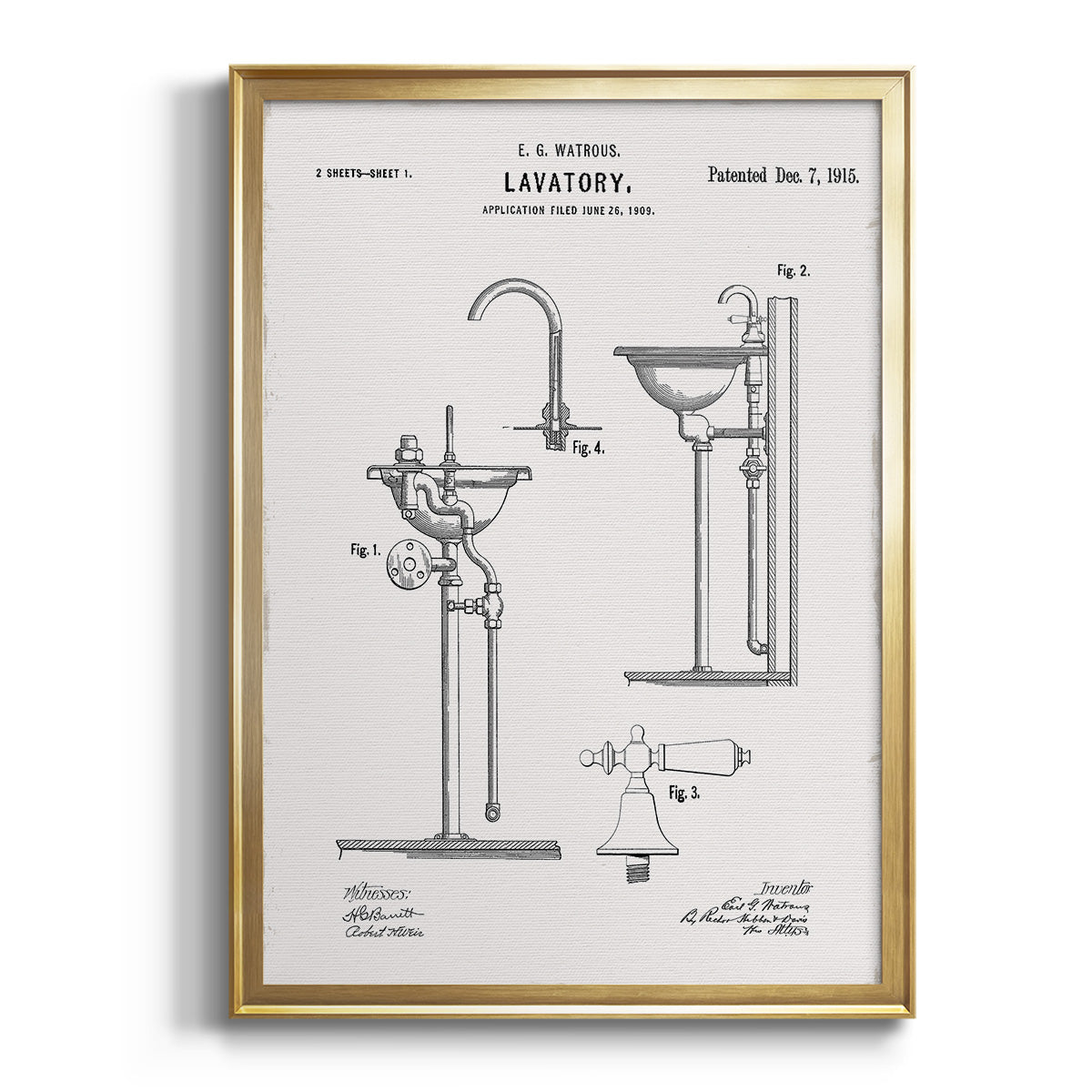 Vintage Sink II - Modern Framed Canvas Print