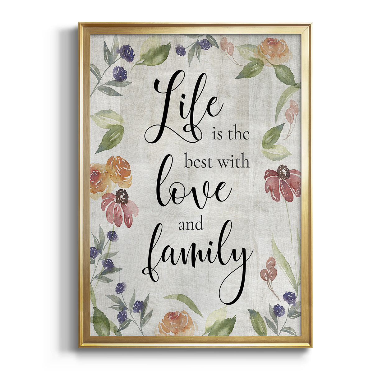 Life is the Best - Modern Framed Canvas Print