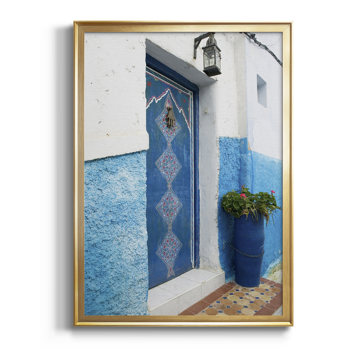 Morocco Door - Modern Framed Canvas Print