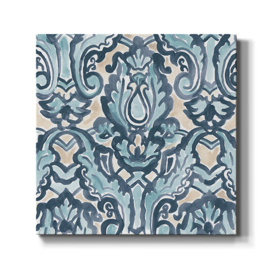 Blue & Khaki Motif III - Canvas Art Print