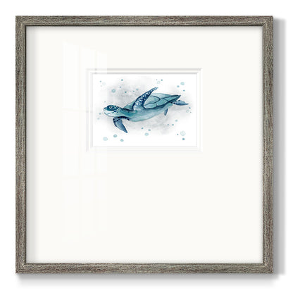Blue Turtle II - Double Matboard Framed Print