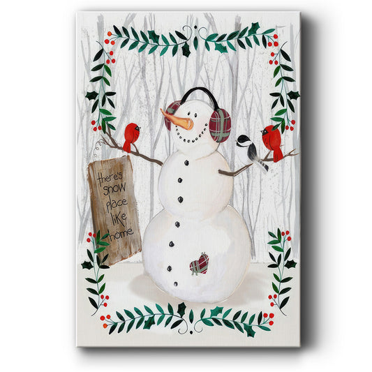 Folk Snowman Forest II - Gallery Wrapped Canvas