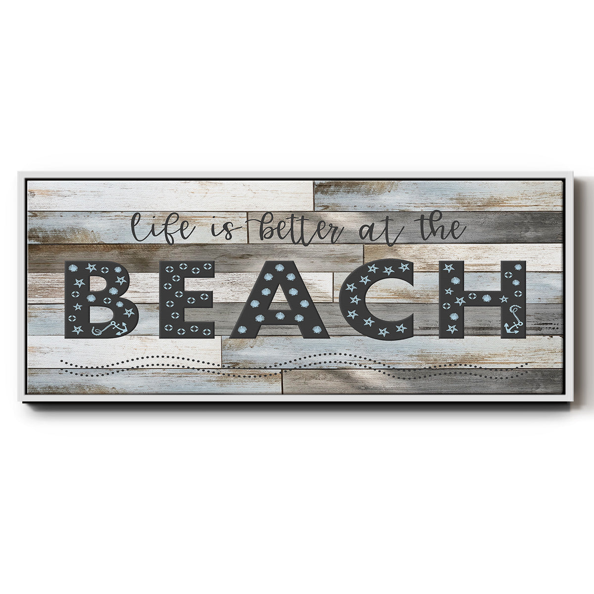 Better at the Beach - Floater Framed Canvas Print