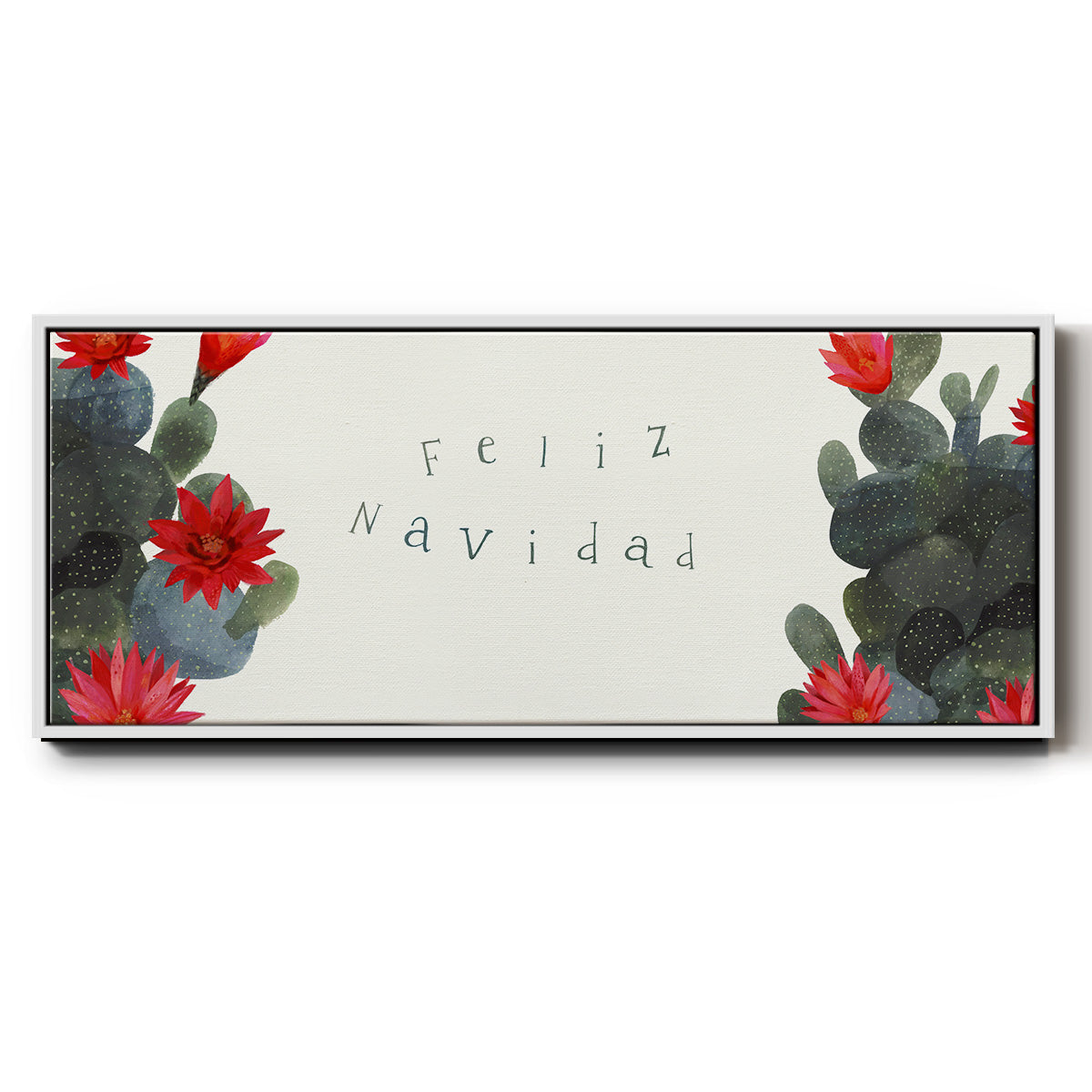 Flowering Christmas Cactus Collection D - Floater Framed Canvas Print
