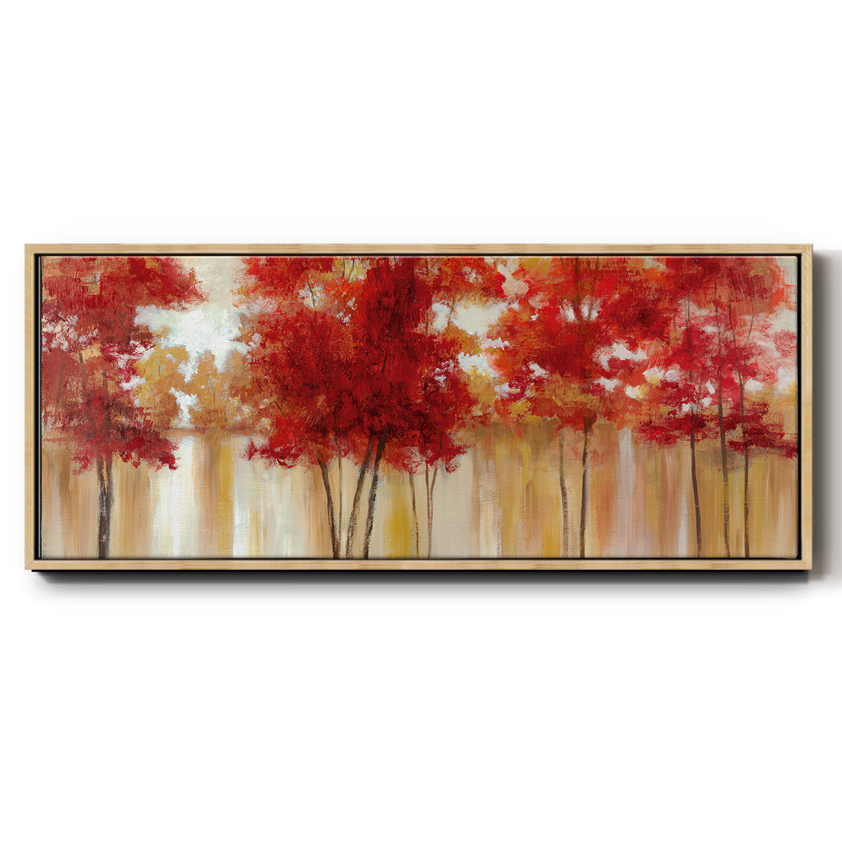 Red Trees - Floater Framed Canvas Print