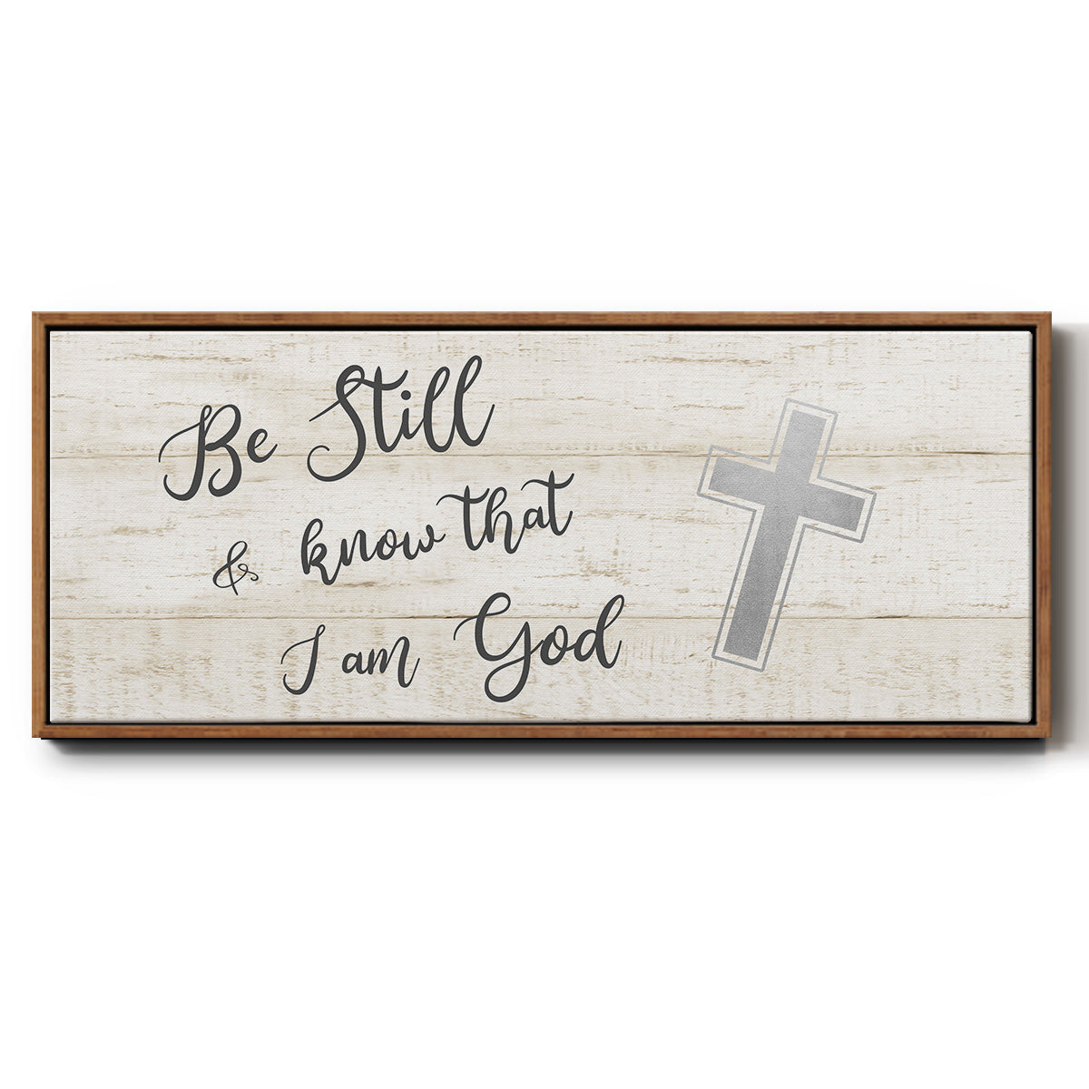 Be Still Cross - Floater Framed Canvas Print