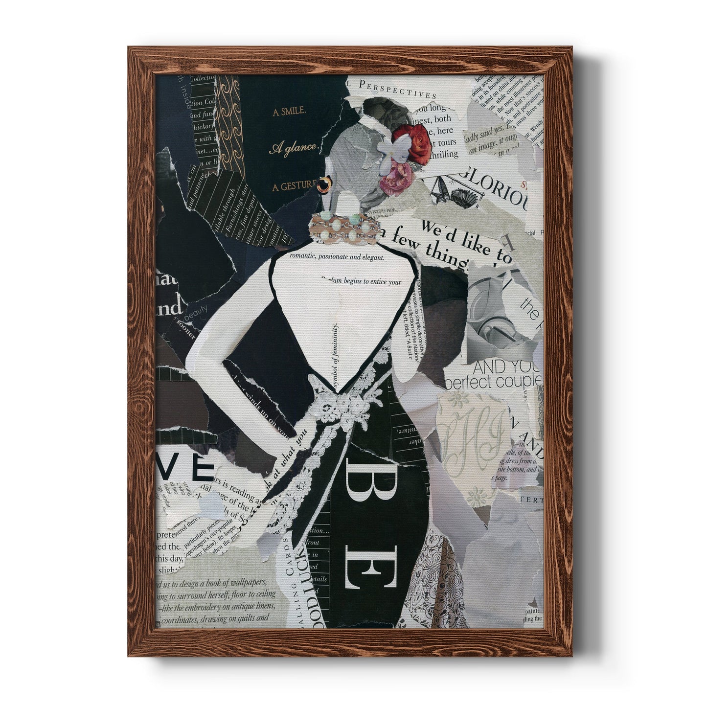 Fashion Mosaic II - Barnwood Framed Canvas Print