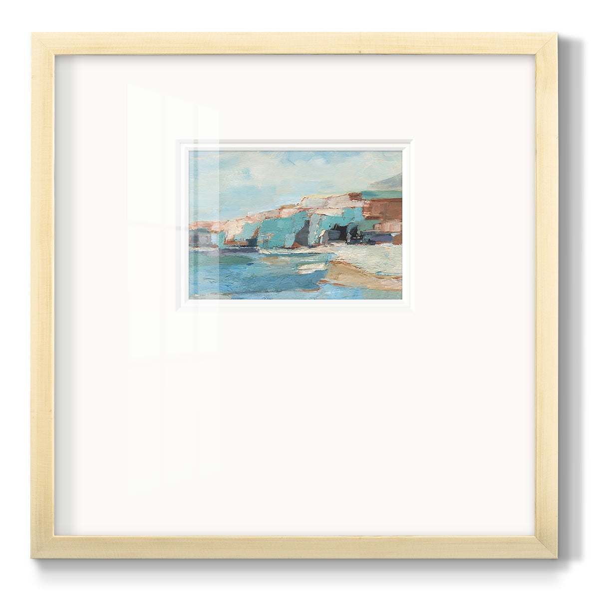 Turquoise Cliff Wall II - Double Matboard Framed Print