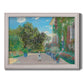 Impressionist residential landscape at Argenteuil by Claude Monet printed on canvas in an ornate weathered white frame.