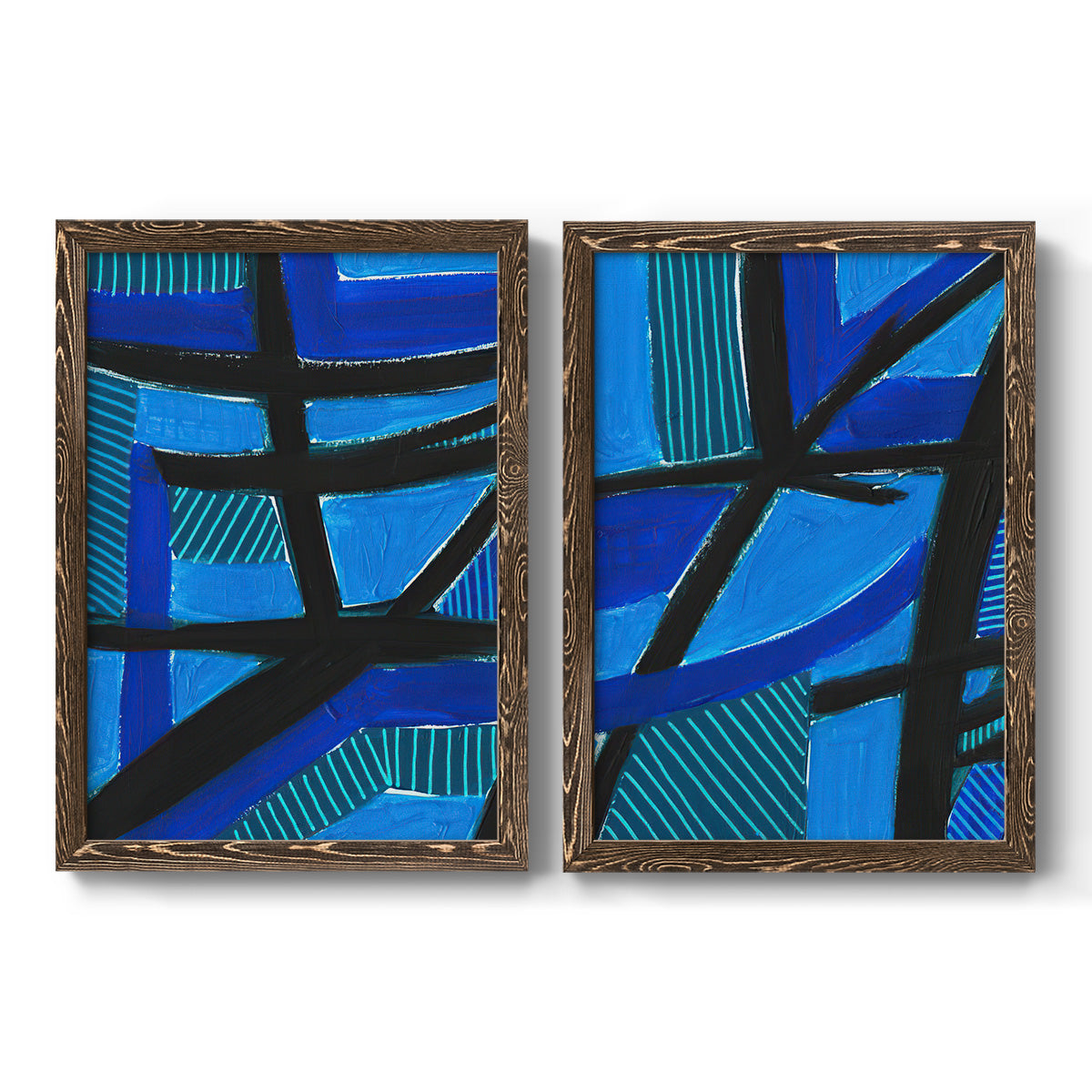 Involved Blues I - Premium Framed Canvas 2 Piece Set - Ready to Hang