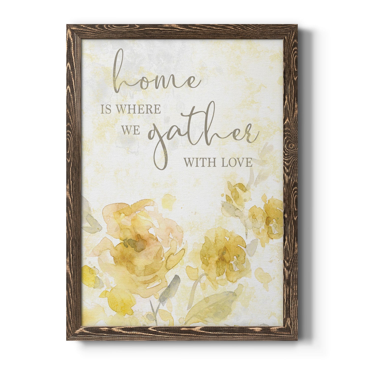 Gather with Love - Premium Canvas Framed in Barnwood - Ready to Hang