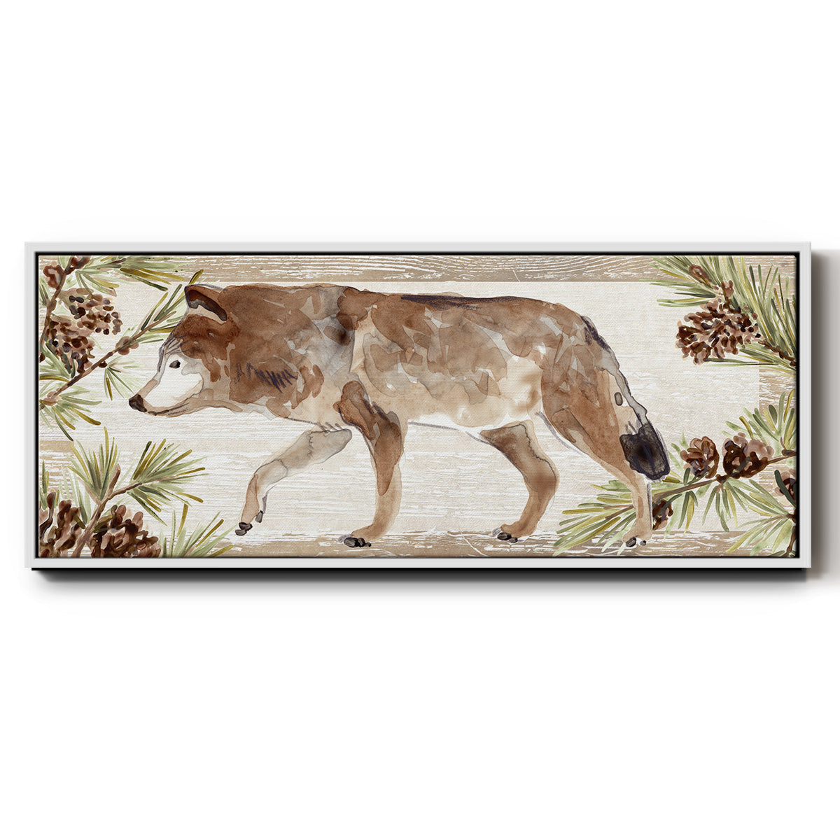 Rustic Barnwood Animals Collection D - Floater Framed Canvas Print