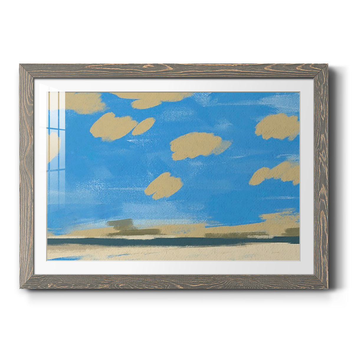Textured Beachscape II - Barnwood Framed Art Print