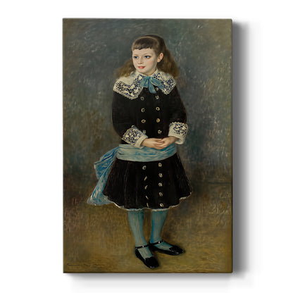 Canvas art print featuring an impressionist portrait of a young girl with soft tones and delicate detail on a clean white background.