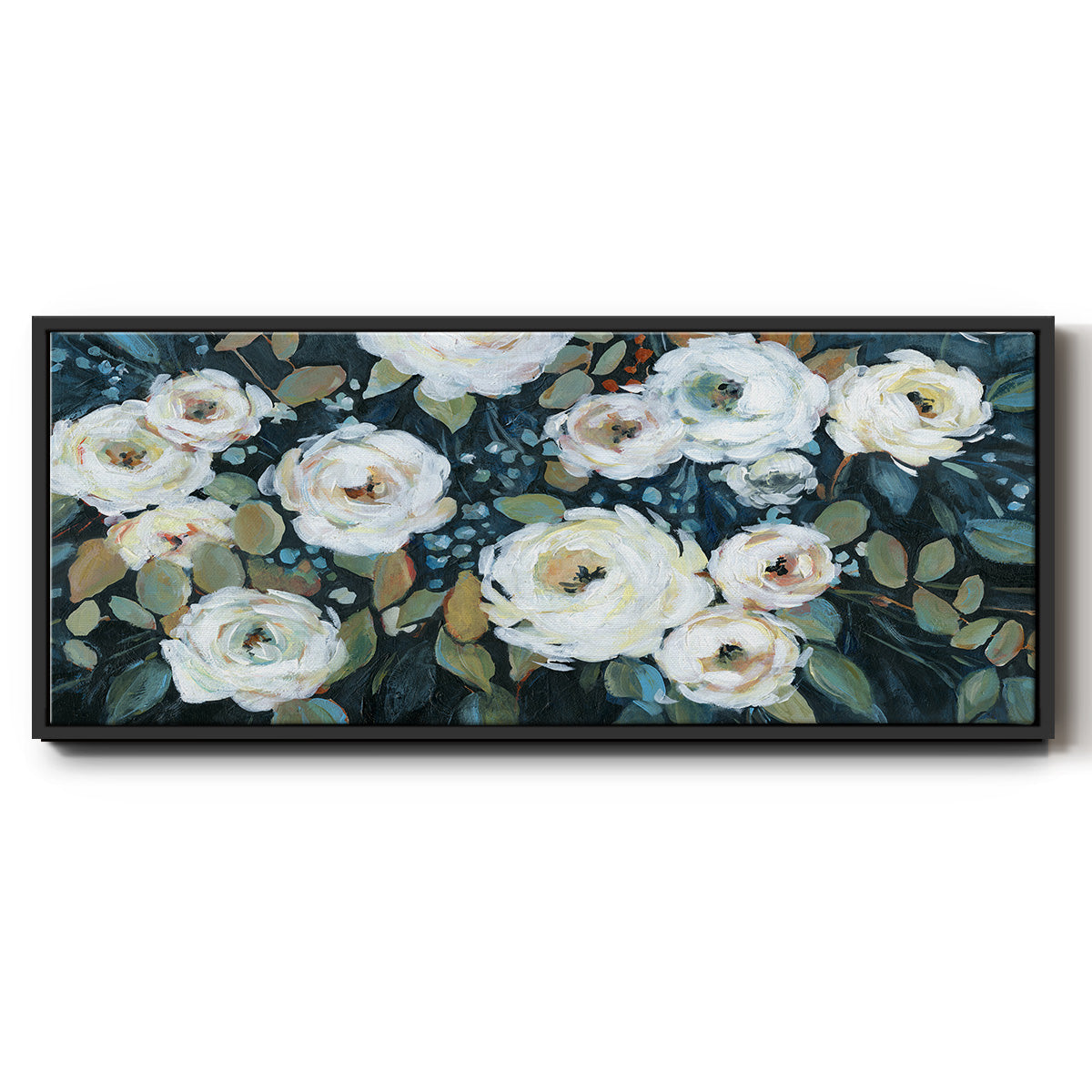 Moonlit Garden I - Floater Framed Canvas Print