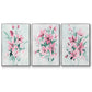 Posy Blooms I - Framed Premium Gallery Wrapped Canvas L Frame 3 Piece Set - Ready to Hang