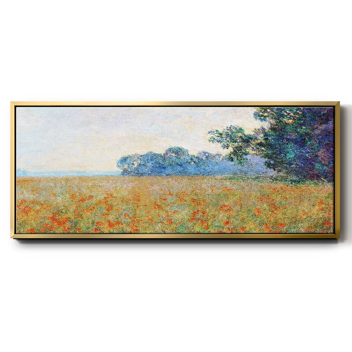 Oat and Poppy Field, 1890 - Floater Framed Canvas Print