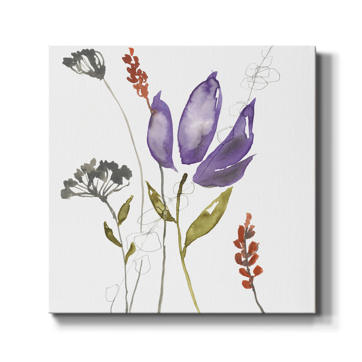 Ultraviolet Bouquet I-Premium Gallery Wrapped Canvas - Ready to Hang